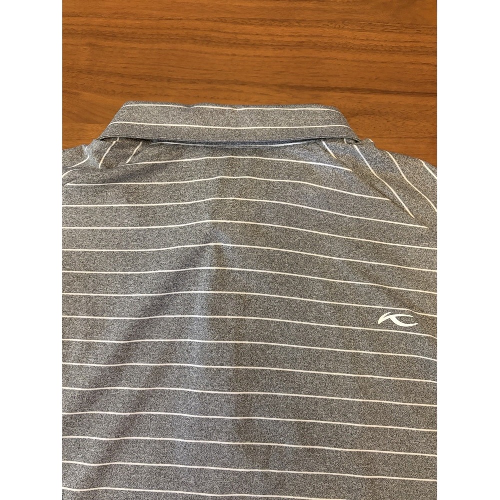 KJUS Golf Polo Shirt Mens 56 2XL Gray White Stripe Soren Stretch Mission Hills - Picture 12 of 14